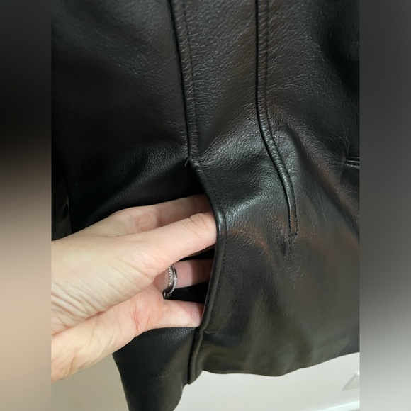 Vintage Wilson's Leather 90s Short Leather Jacket Women's Large Black - Picture 3 of 8